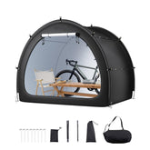 Bike Storage Tent, 4 to 5 Bikes, Outdoor Spacious Bike Storage Tent with Ventilated Window, Waterproof Fan-Shaped Bike Tent with High Strength Fiberglass & Dual Zippers, Fit for Bicycle